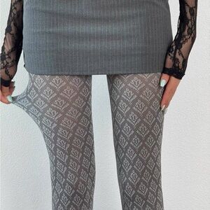 British Style Diamond Pattern Velvet Tights